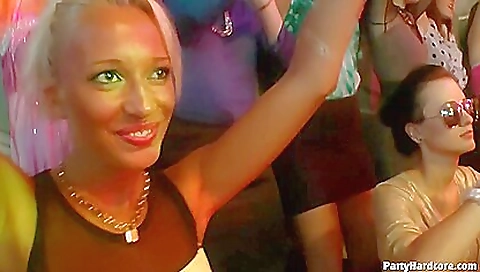 Sexy young blonde model shows her ass