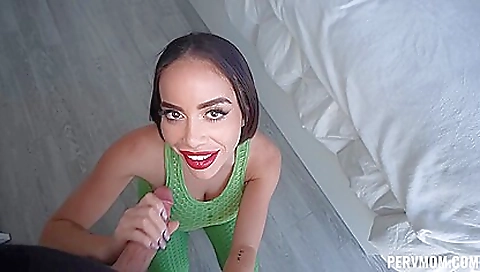 Sexy young brunette hair shows off