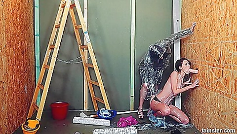 Makei and her husbando doggy styl hint sauna