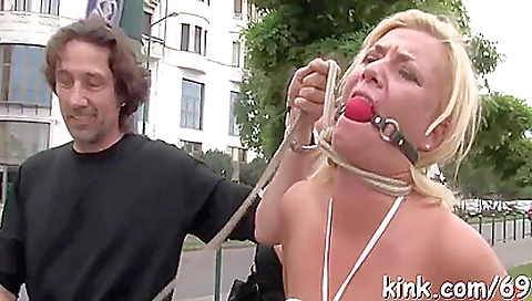 Blonde and her tight pussy with huge dildo